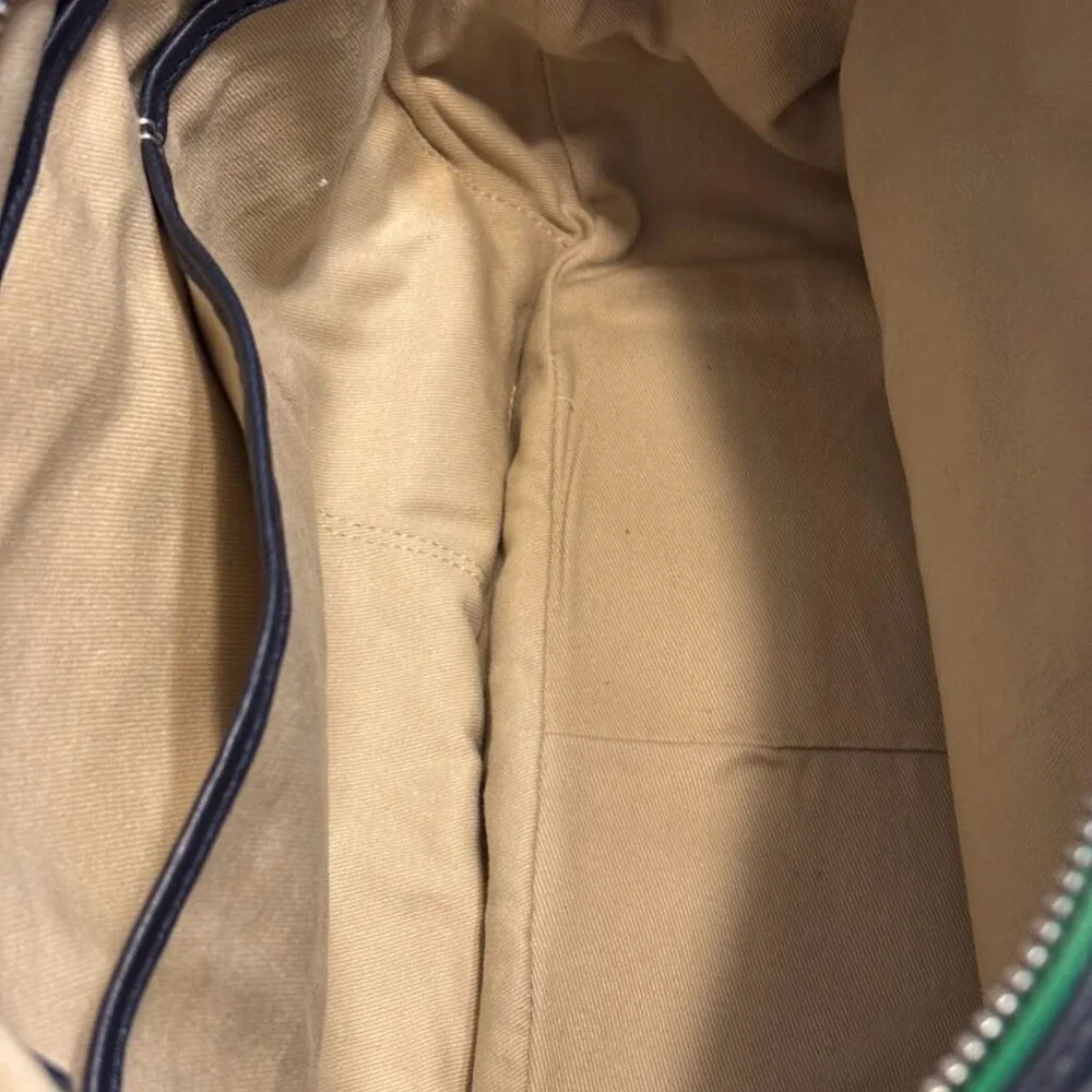 RALPH LAUREN Navy/Green Quilted Leather Bag with Dust Bag - Excellent Condition - Picture 2 of 16